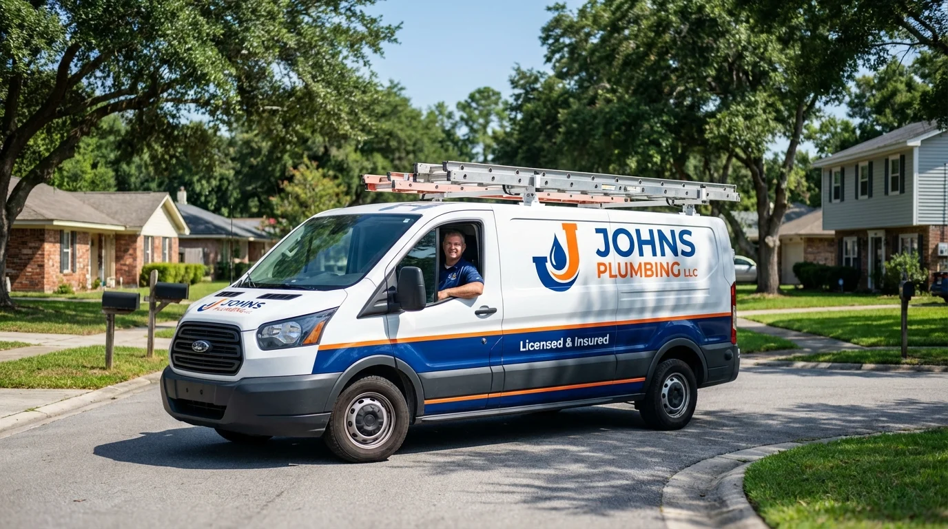 Johns Plumbing LLC service van in Barrackville, WV