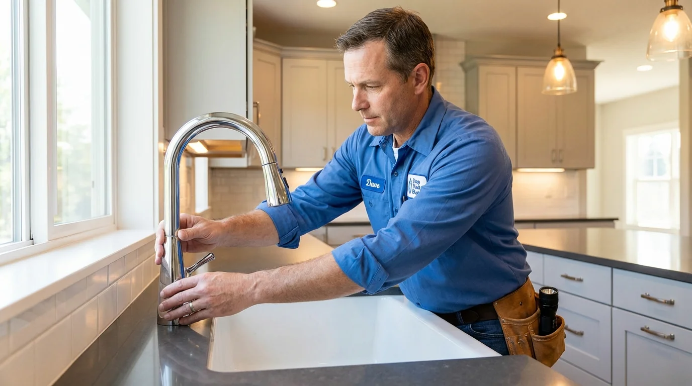 Kitchen faucet installation by Johns Plumbing LLC in Barrackville